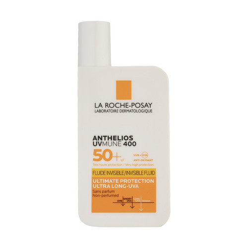 فلوئید ضد آفتاب بدون رنگ لاروش پوزای +SPF50 مدل UVMune400 محافظ UVA ،UVB، ضد آب، مناسب انواع پوست حجم 50 میلیلیتر