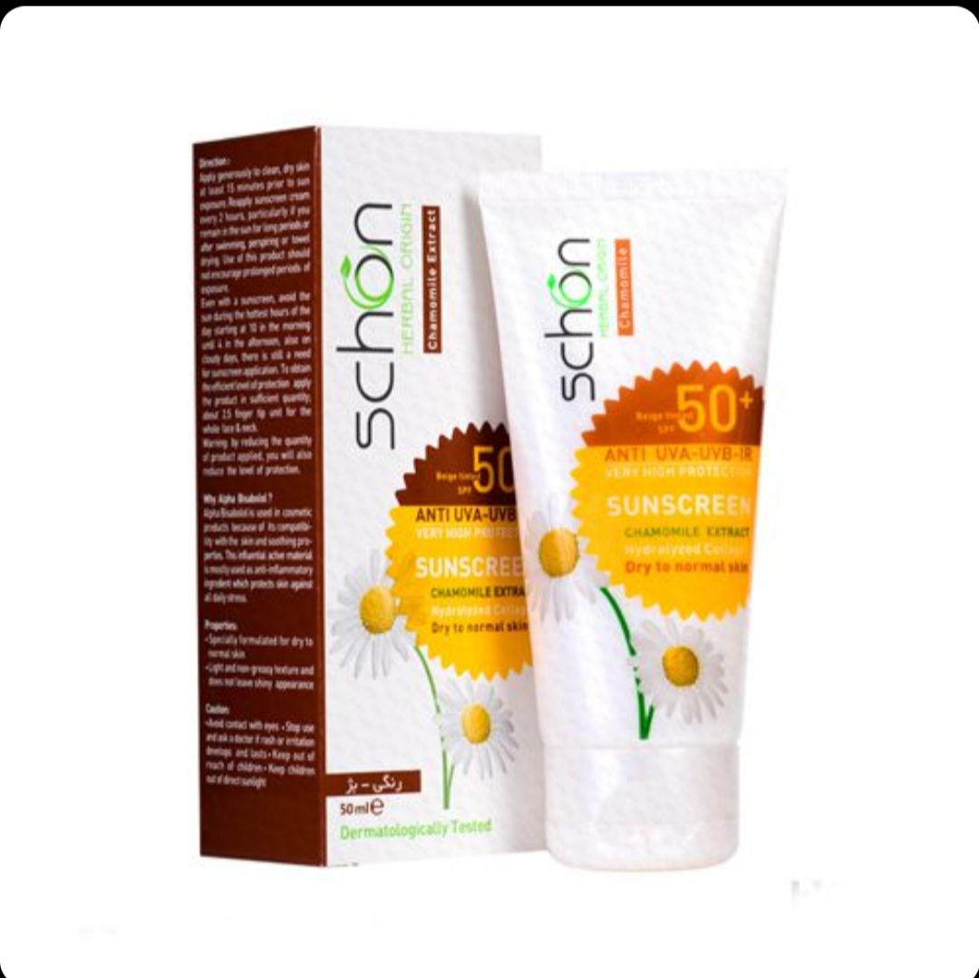 کرم ضد آفتاب +SPF50 شون با رنگ طبیعی مناسب پوست چرب (50 میل)